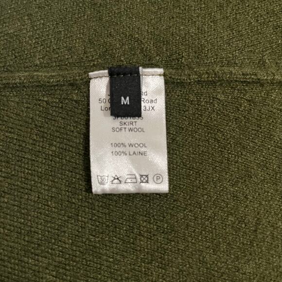 Joseph 100% Soft Wool Skirt Midi Fit N Flare Green Dark Minimal Designer Size M - Picture 4 of 7